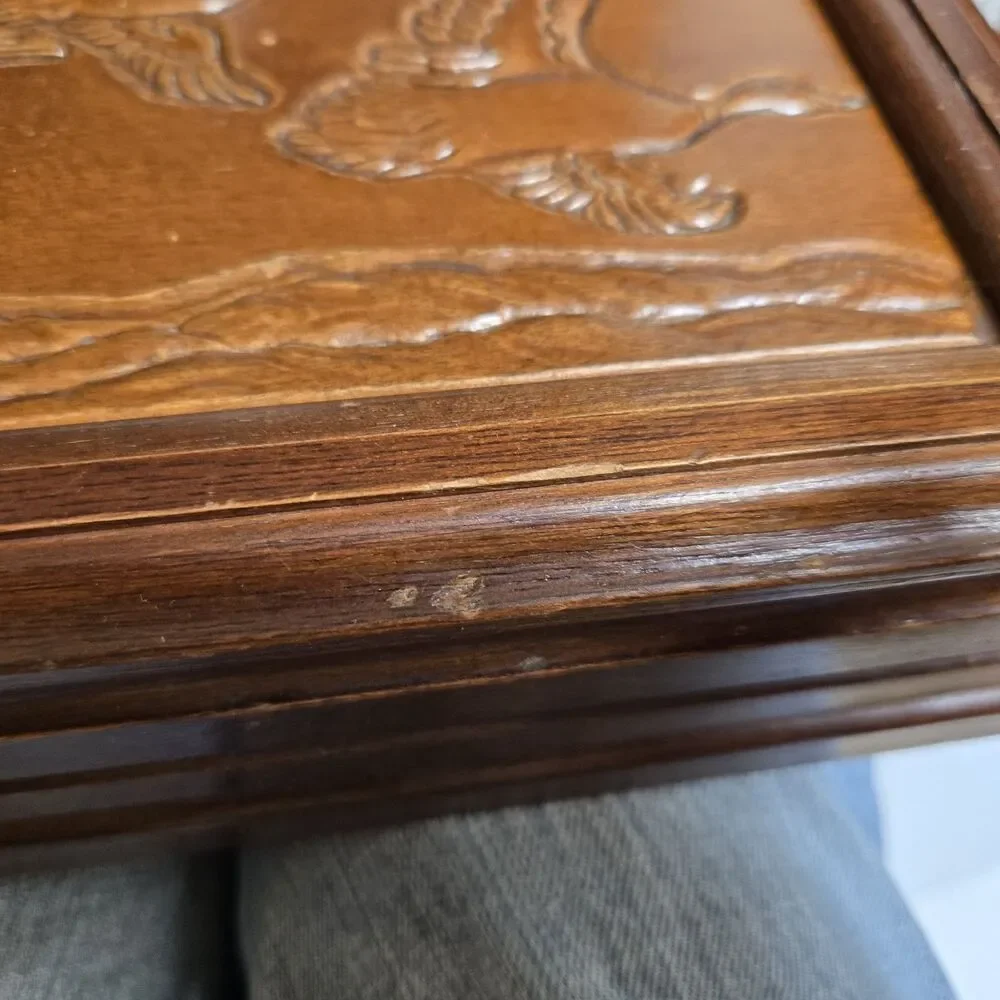 Vintage Rosalco The Commodore Bird Duck Carved Wooden Wood Jewelry Box